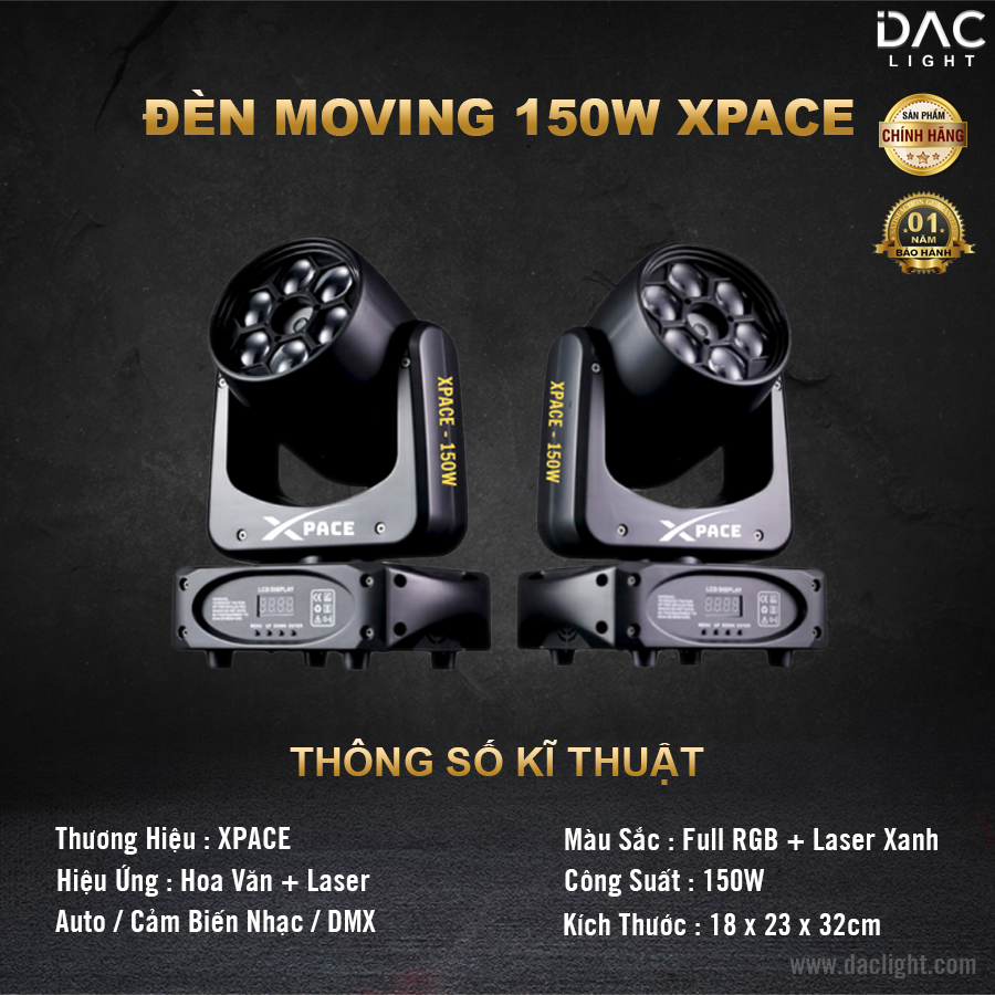 Đèn Moving 6 Mắt Laser 150W XPACE