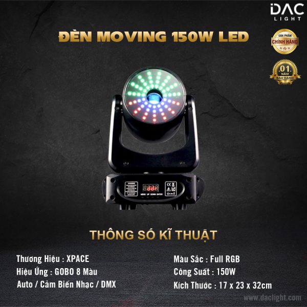 Đèn Moving 150W Viền LED RGB