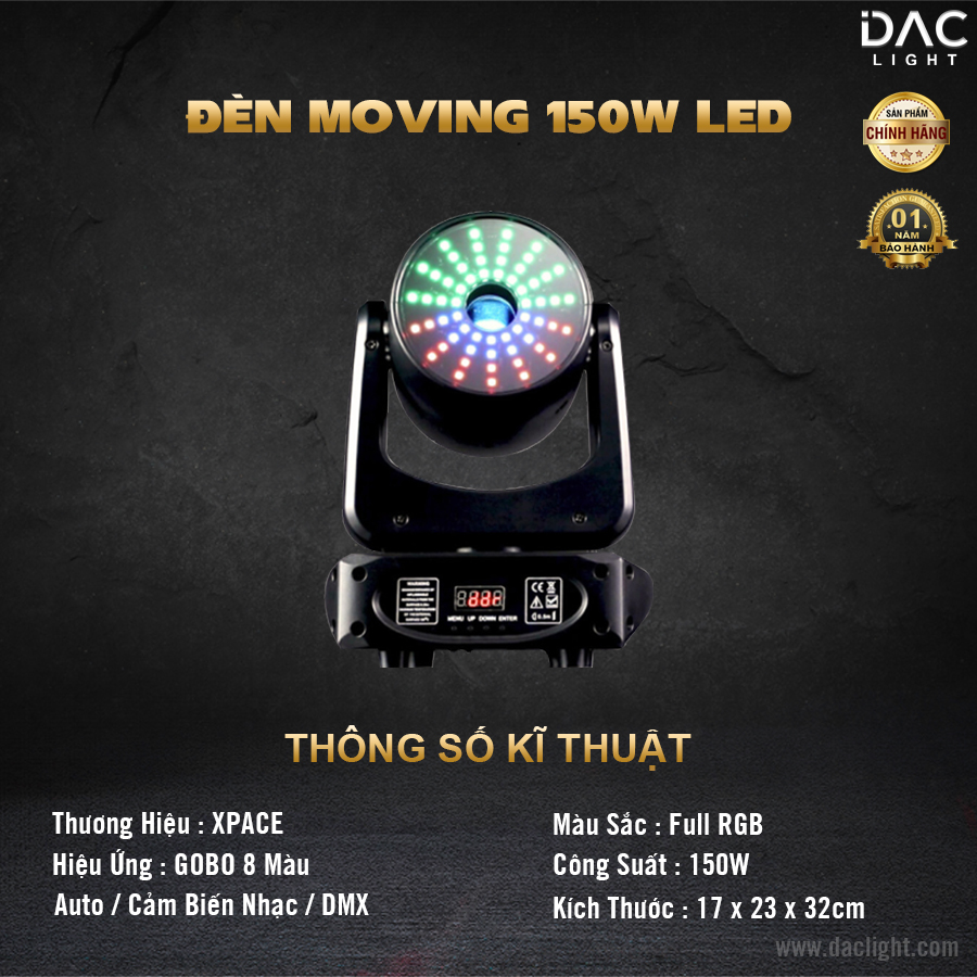 Đèn Moving 150W Viền LED RGB