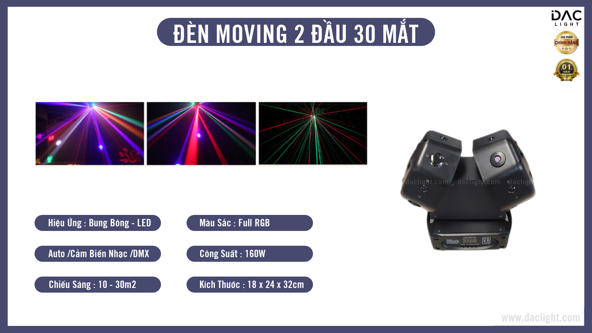đèn moving 2 đầu 30 mắt 