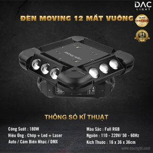 Đèn Moving 12 Mắt Vuông