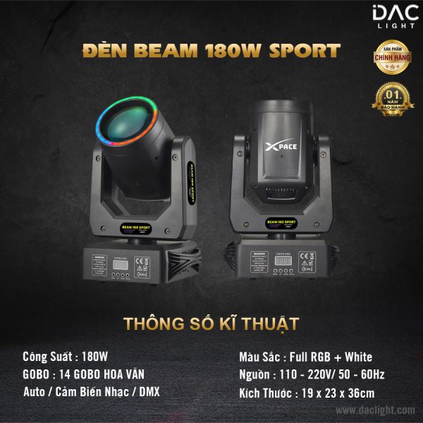 Đèn Beam 180W Viền LED
