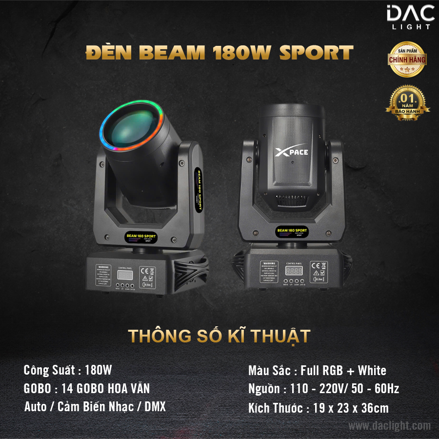 Đèn Beam 180W Viền LED